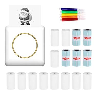 Imagem de Qudai Mini impressora fotográfica de bolso máquina de impressão térmica 203dpi conexão bt sem fio para etiqueta de imagem diy artesanato lista meno notas jornal recibo papel impressora instantânea