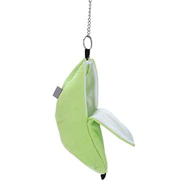 Imagem de Vbestlife Cama suspensa de veludo para animais de estimação, design em forma de banana, rede para cama de hamster, cama pendurada, mantenha-se aquecido (verde)