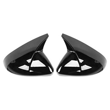 Imagem de Par de capa de espelho retrovisor capa protetora capa de espelho retrovisor estilo buzina peças exteriores de carro apto para MK7/MK7.5 GTD R 2013-2020 (preto)