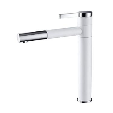 Imagem de Torneiras de banheiro misturador de bacia alta pia alta torneira gourmet torneiras de lavatório torneira de água quente fria 360 torneira guindaste latão preto, branco prata, china