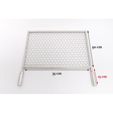 Imagem de Grelha Moeda 35X50 Cm De Inox Para Churrascos - Soberano Grill