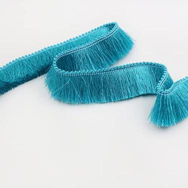 Imagem de 1 m de espessura de poliéster renda guarnição chapelaria vestuário travesseiro decoração fita franja colorida 2,8 cm rosa branco preto cinza verde, NO14