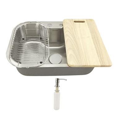 Imagem de Cuba Inox Pia Aco 304 Gourmet Embutir Escovado Guimmis® 9122