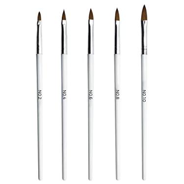 Imagem de 5 Pincéis Decoração de Unhas Gel Aquarela Acrílico Porcelana