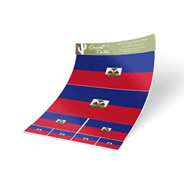 Imagem de Desert Cactus Haiti Bandeira Adesivo Adesivo Diversas Tamanho Pacote 8 Peças Total Infantil Logo Scrapbook Carro Vinil Janela Para-choque Laptop Haitian V