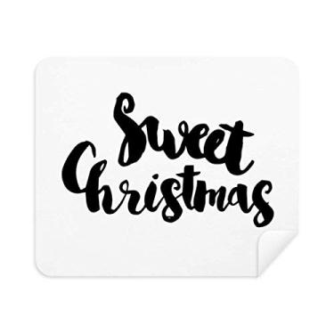 Imagem de DIYthinker Limpador de tela de pano de limpeza escrito à mão Sweet Christmas 2 peças tecido de camurça