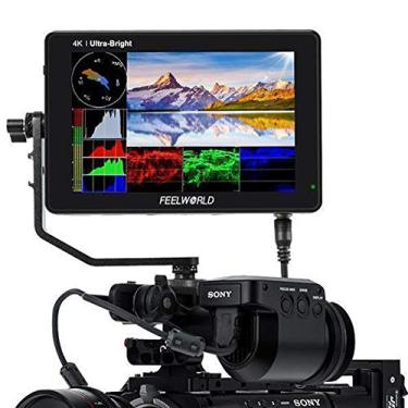 Imagem de FEELWORLD LUT7S 2200nits 7 polegadas, resolução 1920 × 1200 dupla, alimentada por bateria, 4K HDMI+3G-SDI entrada e saída 3D LUT sensível ao toque e película de proteção de tela