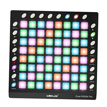 Imagem de Qudai ORCA PAD64-A Pro Portable USB MIDI Drum Pad Controller 64 RGB Backlit Pads 24 Botões Built-in 128MB Módulo de Som com Cabo USB