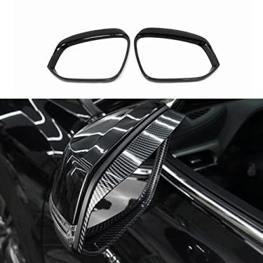 Imagem de Espelho lateral do carro Protetor de chuva de carro traseiro retrovisor espelho de vidro protetor de chuva viseira de sol sombra acabamento de sobrancelha para Toyota Highlander 2020 2021 2022/RAV4 2020-2022/Sienna 2021-2022 (fibra de carbono)