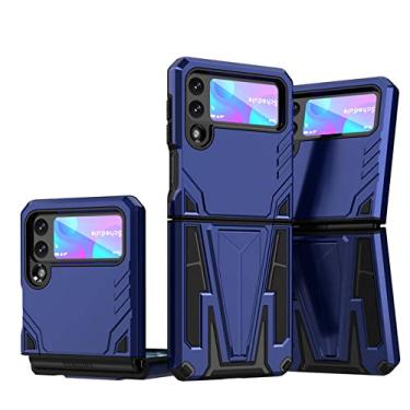 Imagem de Estojo dobrável magnético Kickstand para Samsung Galaxy Z Flip 3 Flip4 Flip 4 5G Flip3 Capa protetora contra quedas Bolsa para telefone Funda Coque, azul, para galaxy Z flip 3