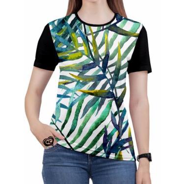 Imagem de Camiseta De Praia Floral Plus Size Feminina Florida Blusa Aq - Alemark