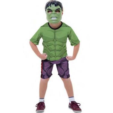 Imagem de Fantasia Infantil Hulk Macacão Curto Com Máscara