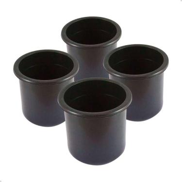 Imagem de Porta Copos de Embutir Preto Barco Lancha Trailler Kit C/4
