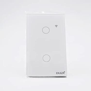 Imagem de Interruptor Inteligente, Touch, Zigbee 3.0, 2 botões, Branco, Compativel com Google home e Alexa -T107-2ZW - EKAZA - EKGC-T107-2ZW