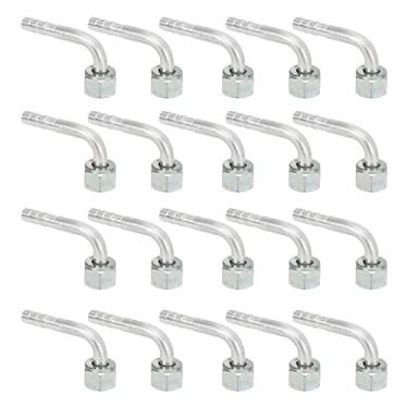 Imagem de Aramox Conector de alumínio AC para carro, 20 peças de ar condicionado de carro com conector angular de 90°, junta de alumínio, ajuste universal para carros