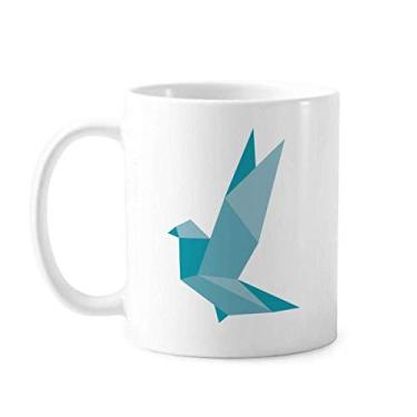 Imagem de Caneca de cerâmica Origami com estampa de pombo de granada abstrata Caneca de porcelana de café