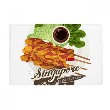 Imagem de DIYthinker Tapete de prato tradicional Singapura Satay Tapete antiderrapante para porta de banheiro