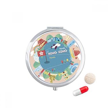 Imagem de Porta-comprimidos I Love Hong Kong Famous Places Pocket Medicine Storage Box Dispenser