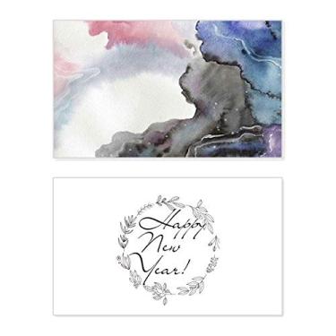 Imagem de Tinta, aquarela, sombreamento, festival de ano novo, abstrato, cartão de felicitações, mensagem de abençoamento presente