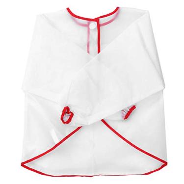 Imagem de 1 pc infantil impermeável cmock crianças criativas de mangas compridas avental prático pintura roupas para escola de casa ( vermelho ) Equipamento de proteção pessoal