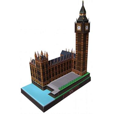 Imagem de Miniatura Torre Bigben Inglaterra Quebra Cabeça 3D Colagem Miniatura Papercraft HAS BRASIL