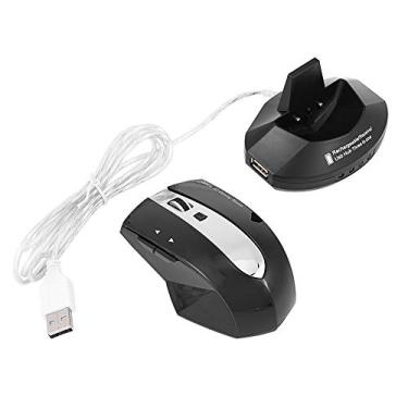 Imagem de Mouse óptico sem fio, 3 portas recarregáveis ​​de alta sensibilidade plug and play requintado com base de carregamento para ratos para jogos # 1