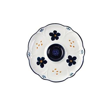 Imagem de GUIPAIHAI Panela de cerâmica criativa de 25 cm com prato de vinagre, batatas fritas, louça, louça, utensílios domésticos (cor: C)