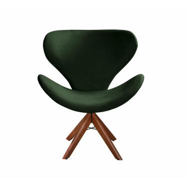 Imagem de Poltrona Decorativa Isis Swan Cadeira Giratória Pé Madeira