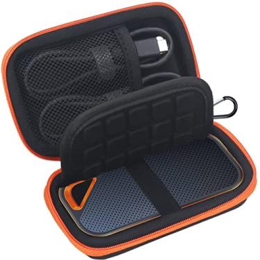 Imagem de Lacdo Maleta de transporte rígida para SanDisk Extreme PRO SSD externo portátil SDSSDE80 SDSSDE81 500GB 1/2/4 TB USB-C Unidade de estado sólido EVA Bolsa de viagem de armazenamento de proteção,Laranja