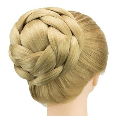 Imagem de IMISSU Capa de cabelo chignon trançada tamanho grande rosquinha apliques de cabelo scrunchie coque peruca updo (M3 Loira Cinza)
