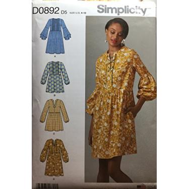 Imagem de Simplicity D0892 vestido feminino padr o de costura ou t nica tamanho 4-12