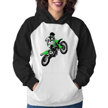Imagem de Moletom Feminino Motocross Jump Verde - Foca Na Moda
