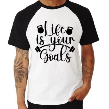 Imagem de Camiseta Raglan Life Is Your Goals - Foca Na Moda