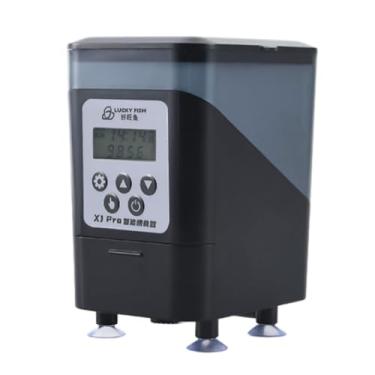 Imagem de ＫＬＫＣＭＳ Alimentador automático de peixes, dispensador de alimentos, design claro, quantidade de 5 níveis, ajustável, à prova de umidade, alimentador de, com display digital