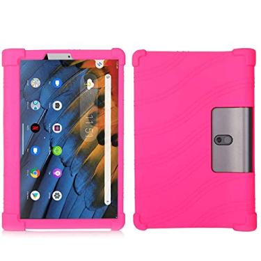 Imagem de QYiiD Capa para Lenovo Yoga Smart Tab 10,1 polegadas 2019, capa protetora de silicone leve à prova de choque de borracha macia adequada para crianças Lenovo Yoga Smart Tab, rosa