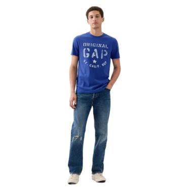 Imagem de GAP Camiseta masculina com logotipo original do arco, Azul Matisse, GG