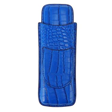 Imagem de Porta-charutos De Couro Vintage, Umidificador De Charuto Portátil, Caixa De Charutos Resistente Ao Desgaste Para Presentes De Aniversário, Porta-charutos Macio Serve Para Charutos (azul)