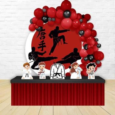Imagem de Kit Decoração Painel Redondo Festa de Aniversário Infantil Karatê
