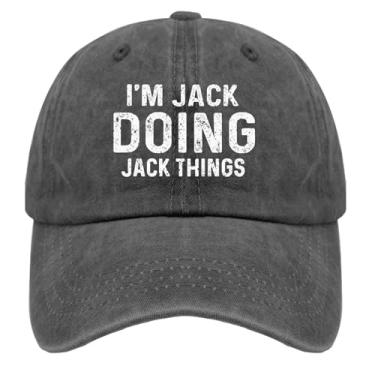 Imagem de Weart Boné de beisebol I'm Jack Doing Jack Things feminino pigmento preto presentes para vovô boné de treino, Pigmento preto, Tamanho Único