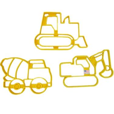 Imagem de Retroescavadeira, escavadeira, escavadeira/motor de terra e cortadores de biscoito de caminhão misturador de cimento (pacote com 3)