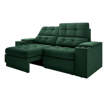 Imagem de Sofá com Usb Retrátil e Reclinável Eureka 1,70m - Verde