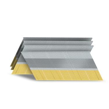 Imagem de SITLDY Pregos com acabamento angular DA calibre 15, 34 graus, 2 1/2 polegadas, pacote com 1000 galvanizados, para pregador pneumático, elétrico com acabamento angular