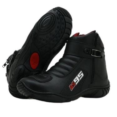 Imagem de Bota motociclista unissex Couro Cores Atron AS95 B Cor:Preto;Tamanho:39;Genero:Masculino