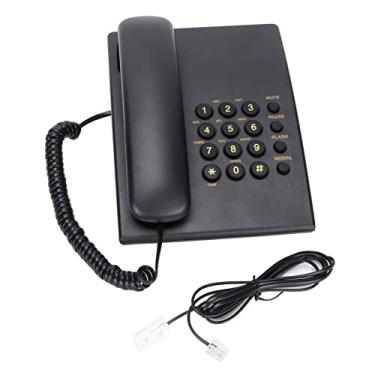 Imagem de Telefone Com Fio de Mesa, KX-T435 Telefones Fixos Sem Fio Com Volume Ajustável Identificador de Chamadas para Escritórios Residenciais e Hotéis Sem Bateria, Identificador de Chamadas (Preto)