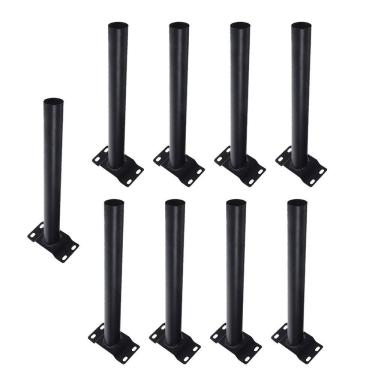 Imagem de Suporte Luminaria Solar Poste Kit 9 Unidades Aço Pintura Eletrostatica Barra Iluminaçao Estrada Jardim Quintal Proteçao