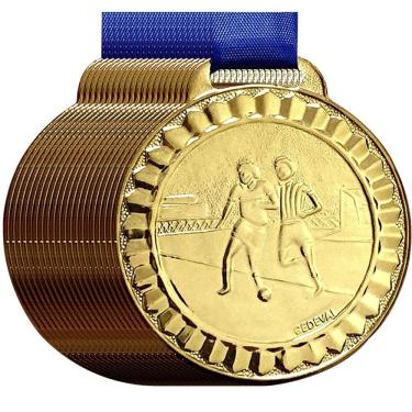 Imagem de Kit 35 Medalhas Campeonato Futsal Futebol 4,5 Cm Premiação bronze