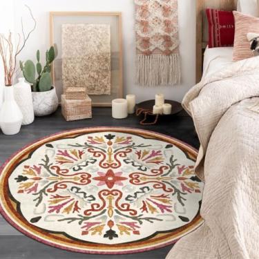 Imagem de Decoração da sala de estar tapete redondo tapetes de grande área para o quarto casa cadeira de balanço tapete lavável lounge, l, 120x120cm