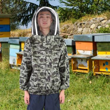 Imagem de Jaqueta de Véu Protetor de Apicultura Com Zíper Duplo Terno de Abelha Malha Suprimentos de Apicultor para Adultos