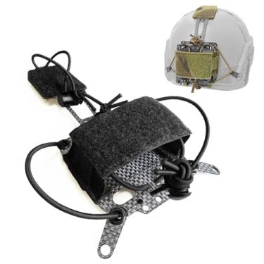 Imagem de DCOFXGM Bolsa de bateria para capacete tático com suporte de armazenamento de bateria com bolsa de contrapeso de gancho e laço para capacete de Airsoft (preto)