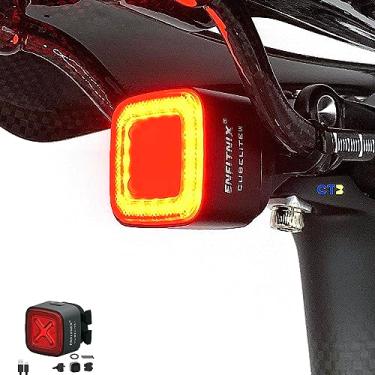 Imagem de Luz inteligente para bicicleta CUBELITE III, visibilidade ultra-alta, ligar/desligar automático, luz traseira com sensor de freio automático de LED de canal duplo, USB tipo C, espera ultralonga